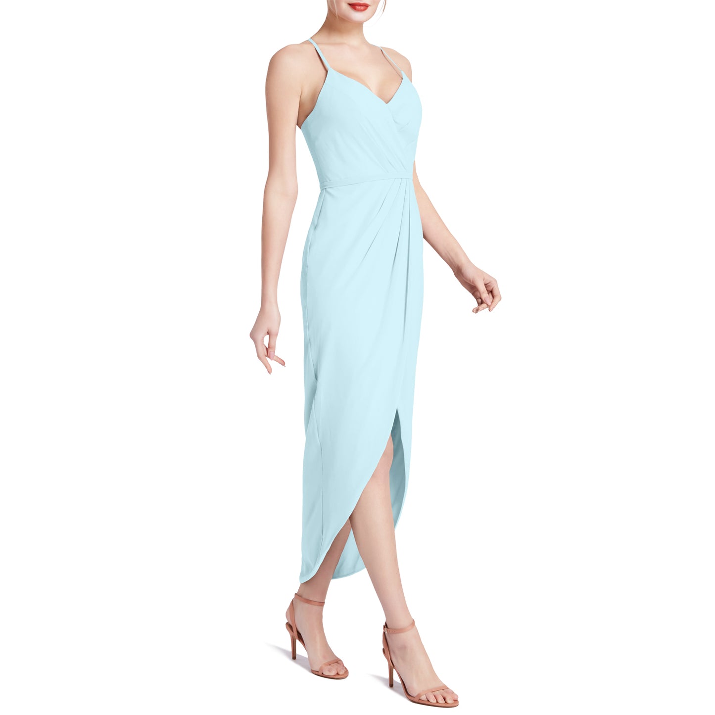 MACloth Damen Hi Lo Sweetheart Wickelkleid Casual Party Cocktailkleid Halbformell