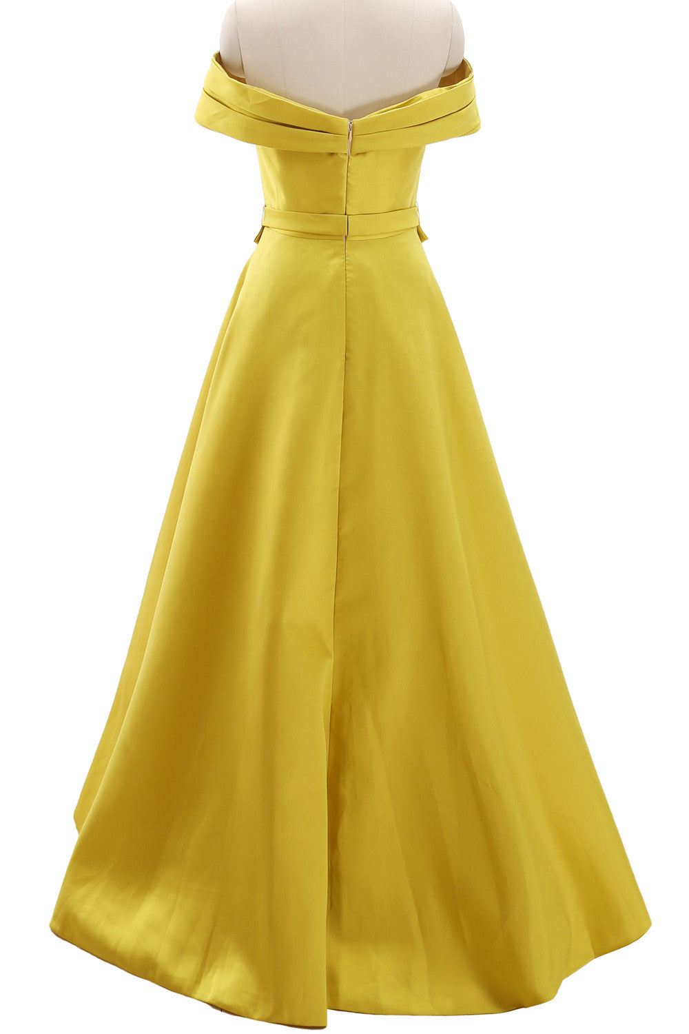 MACloth Damen Schulterfreies Satin-Maxikleid für Ball, formelle Party, Abendkleid