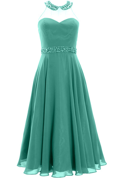 MACloth Women 2019 Beaded Short Prom Homecoming Cocktail Dress tea length midi