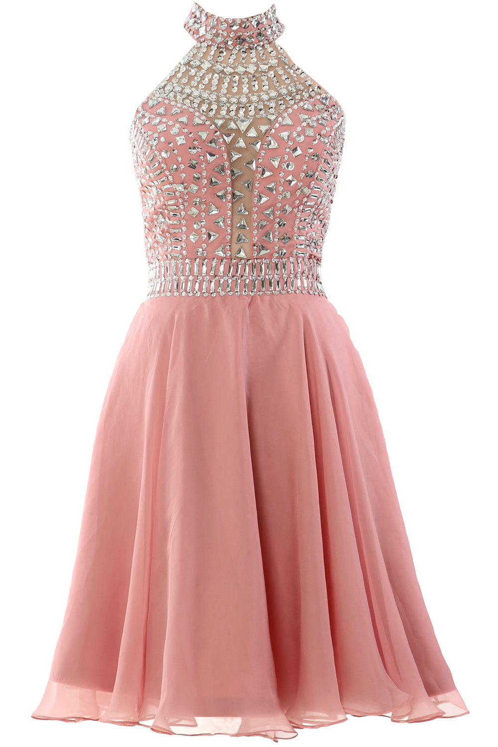 Vestido de fiesta de graduación con cuello alto y cuello halter de MACloth