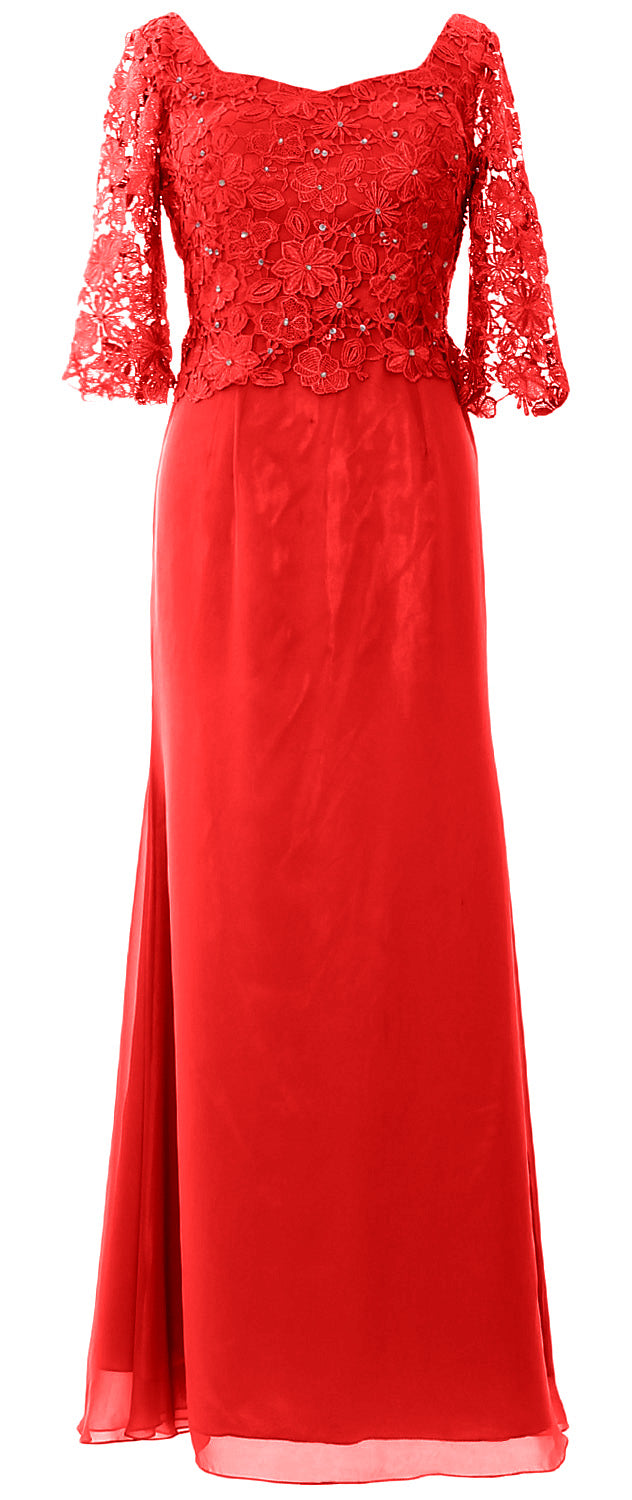 MACloth Damen Kleider für die Brautmutter, Halbarm, Spitze, formelles Abendkleid