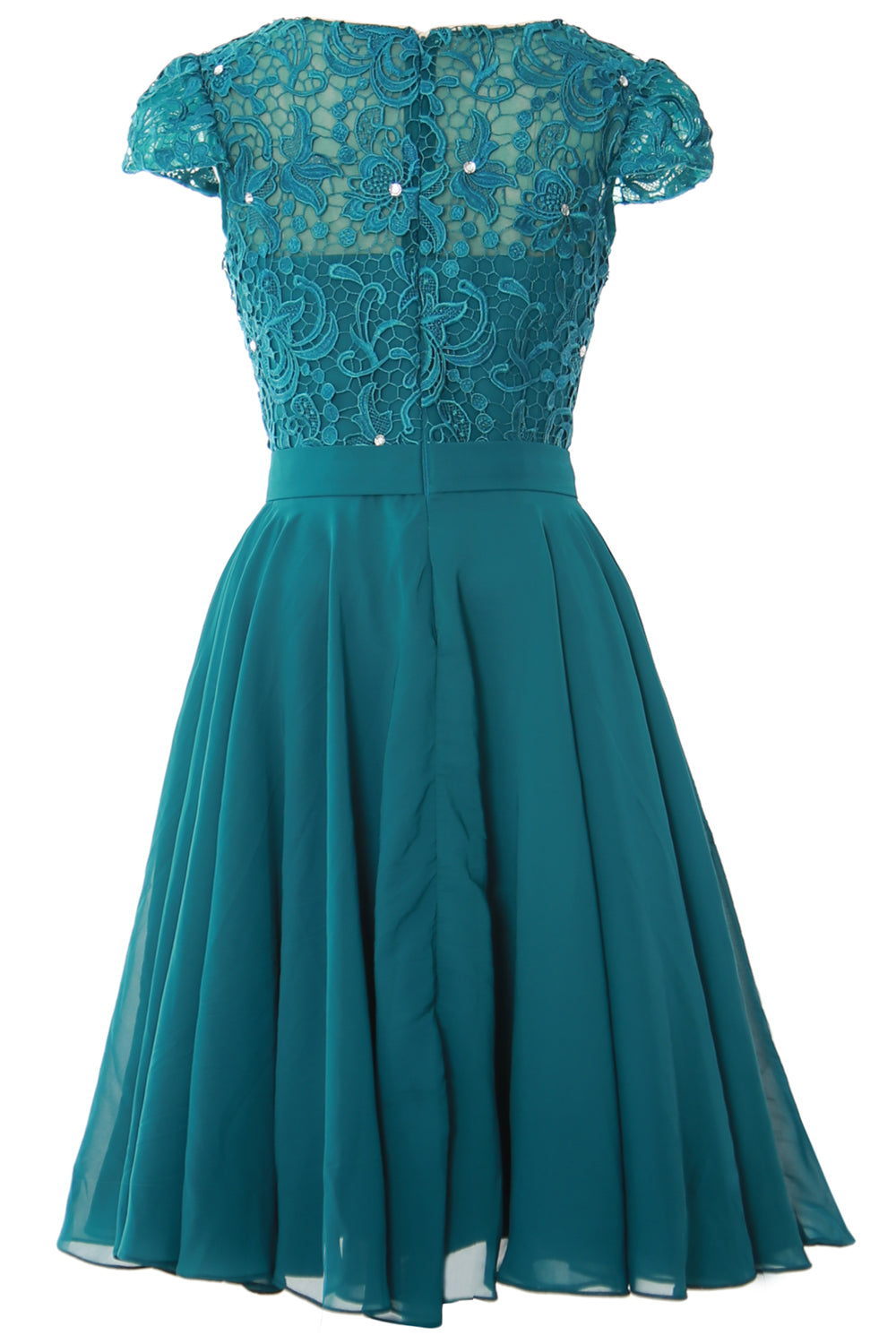 MACloth Women Short Cap Sleeve Lace Wedding Bridesmaid Mother Dresses Homecoming