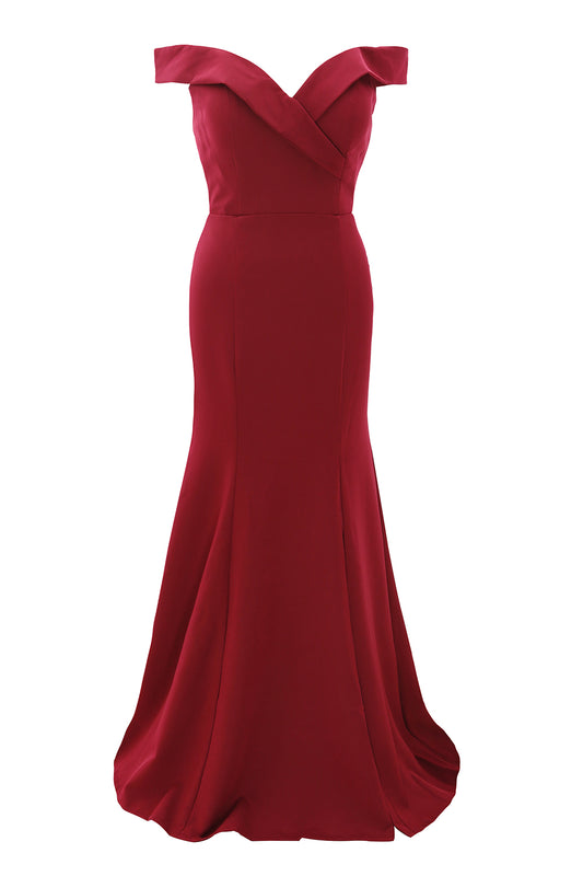 MACloth Vestido largo de sirena con hombros descubiertos para fiesta de boda, vestido formal de graduación para mujer