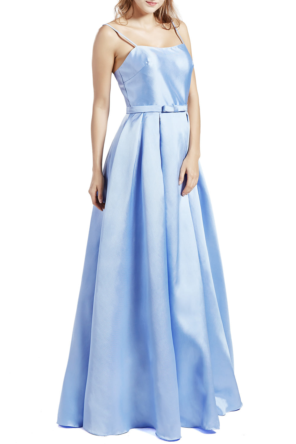 MACloth Damen Langes ärmelloses Satin-Ballkleid, Partykleid, Homecoming-Abendkleid