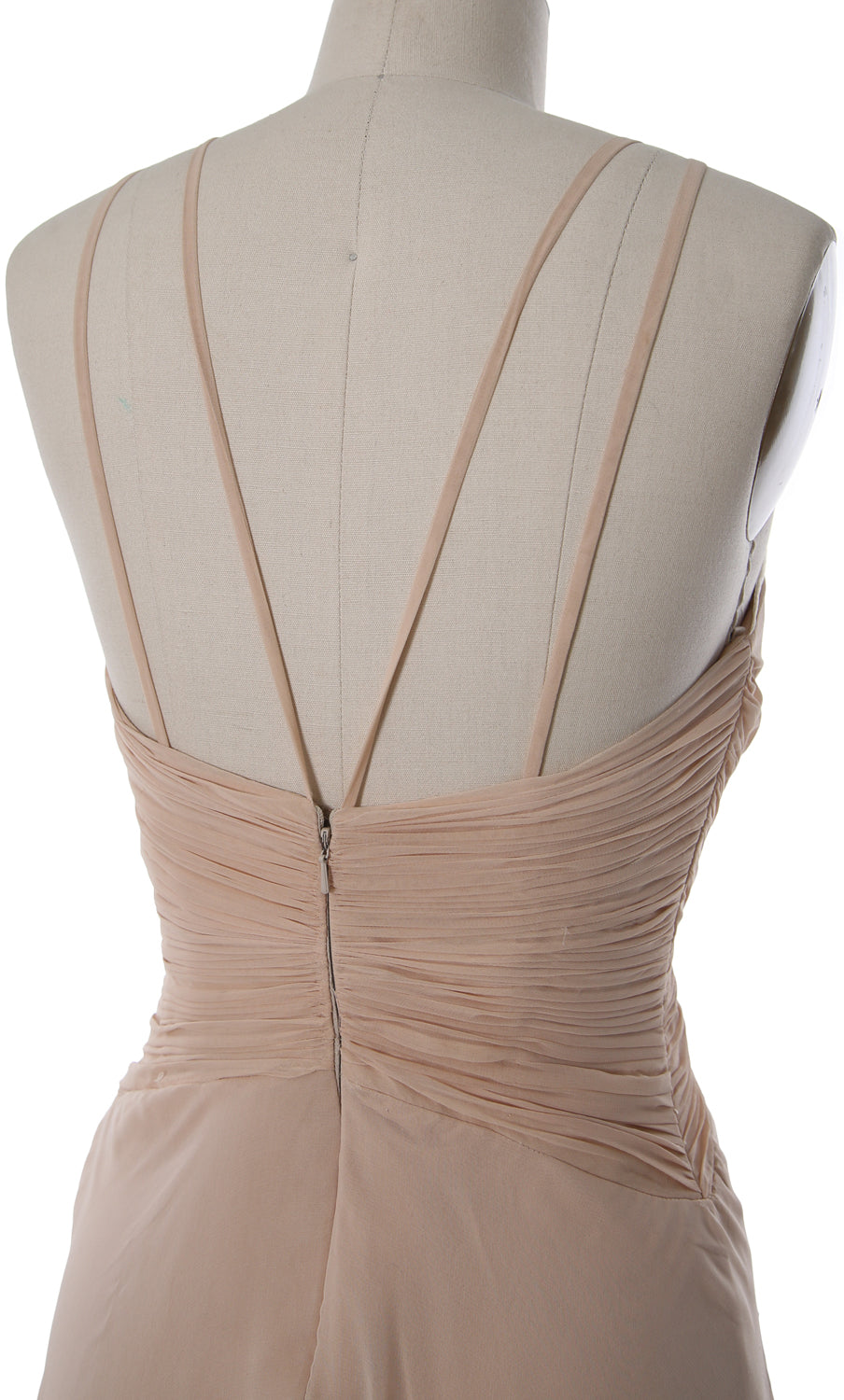 MACloth Damen Neckholder Langes Brautjungfernkleid Chiffon Schlichtes Ballkleid Formales Kleid