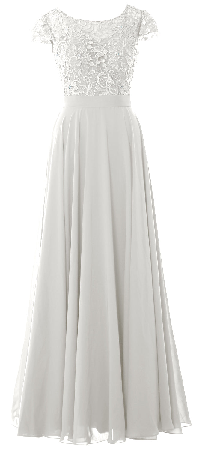 MACloth Damen Kleider für die Brautmutter mit Flügelärmeln, für Hochzeit, Brautjungfer, Probe