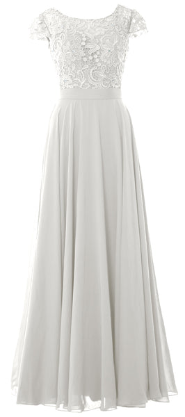MACloth Women Mother of Bride Dresses Cap Sleeves Wedding Bridesmaid Rehearsal