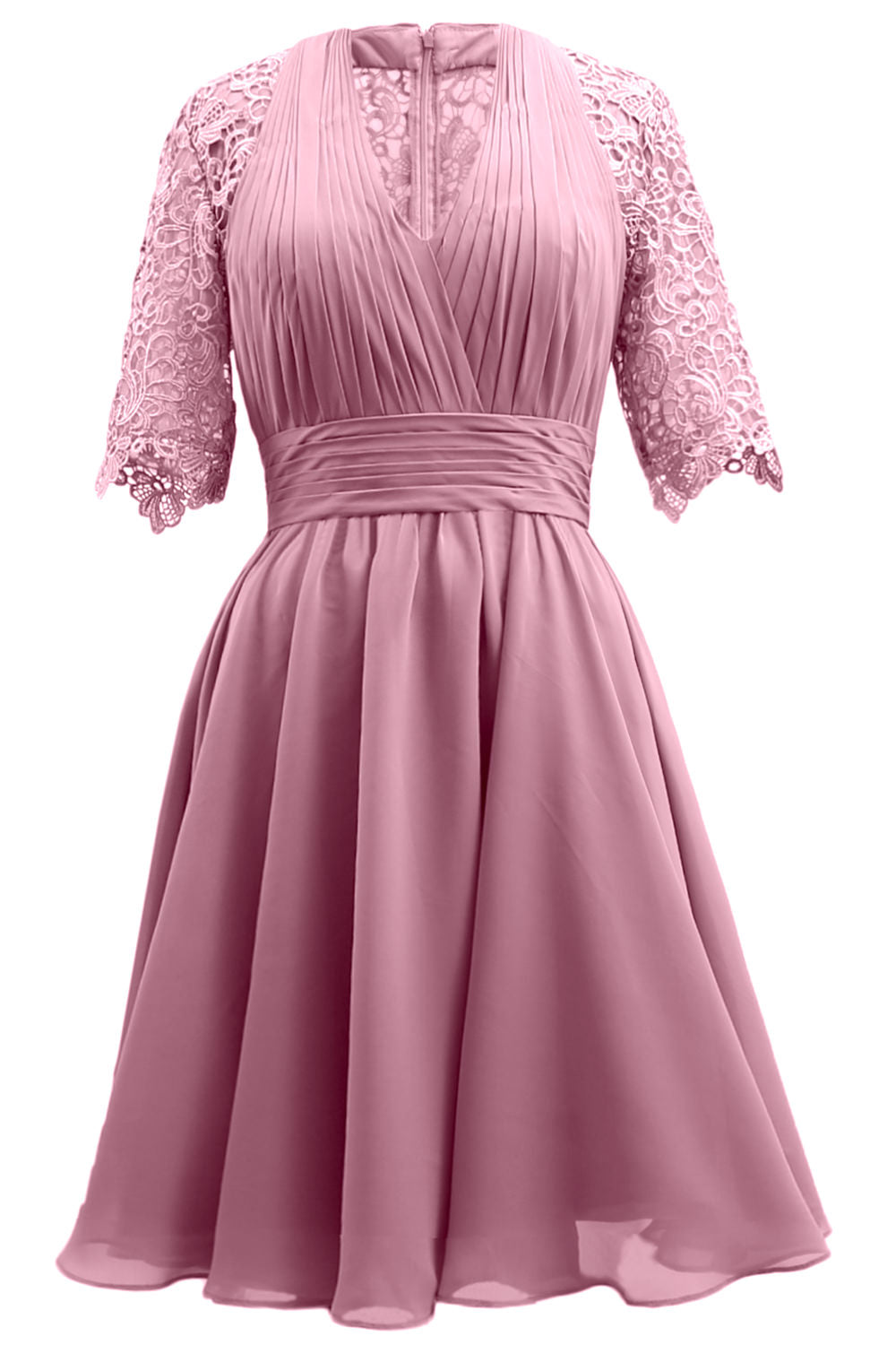 MACloth Vestidos de madre de la novia Encaje Cóctel Fiesta Invitada de boda Medias mangas