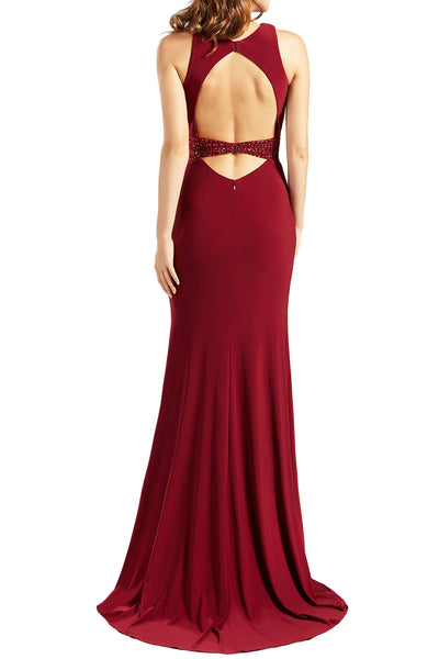 MACloth Womens Prom Dresses Halter Mermaid Jersey Maxi Sexy Formal Evening Gown