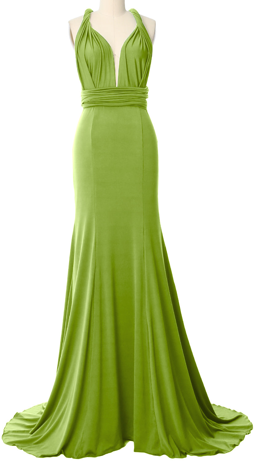 MACloth Convertible Wrap Multi Way Bridesmaid Dress Maxi Evening Formal Gown