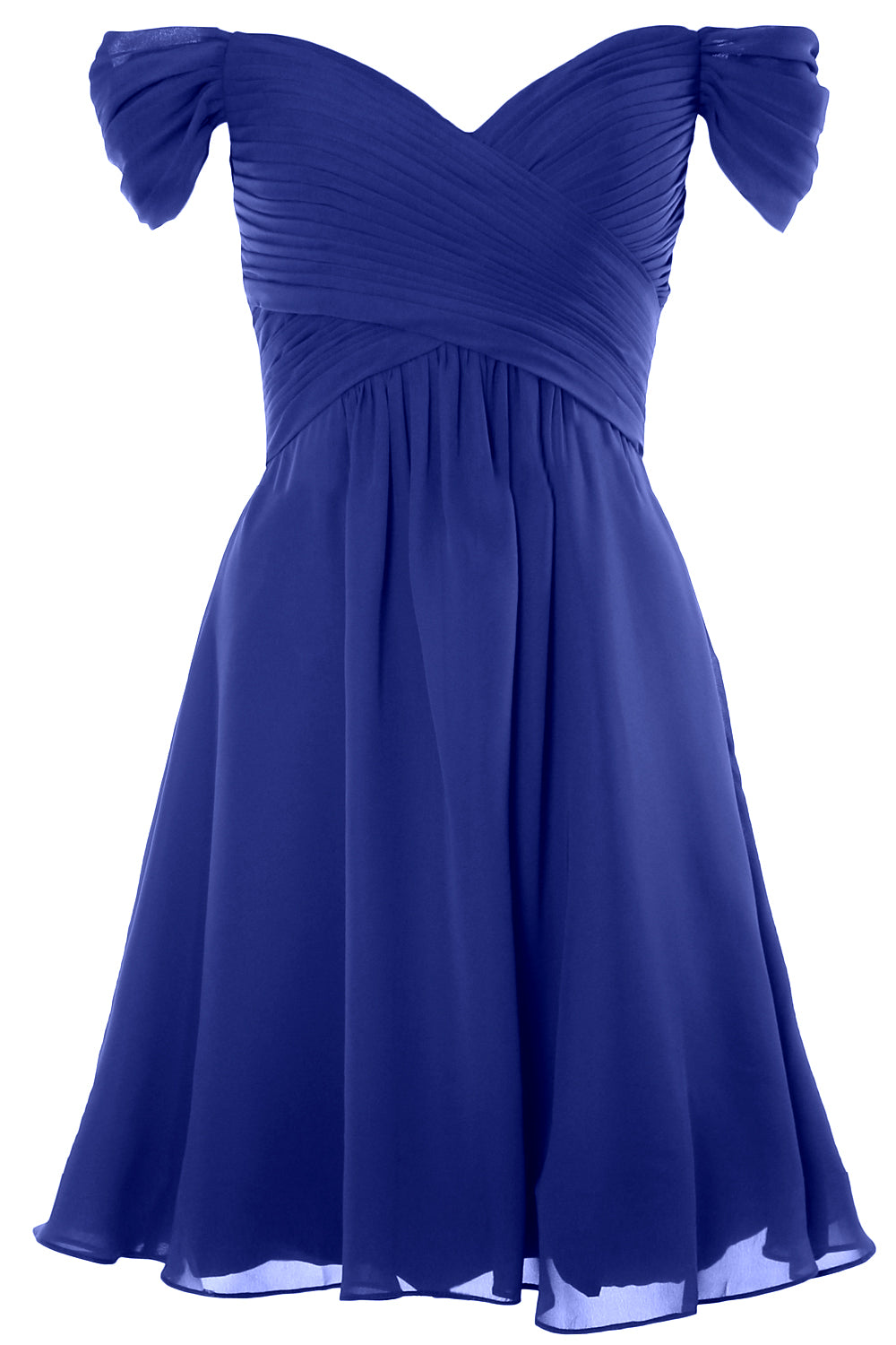 MACloth Damen Schulterfreies, kurzes Brautjungfernkleid für Hochzeit, Party, formelles Kleid