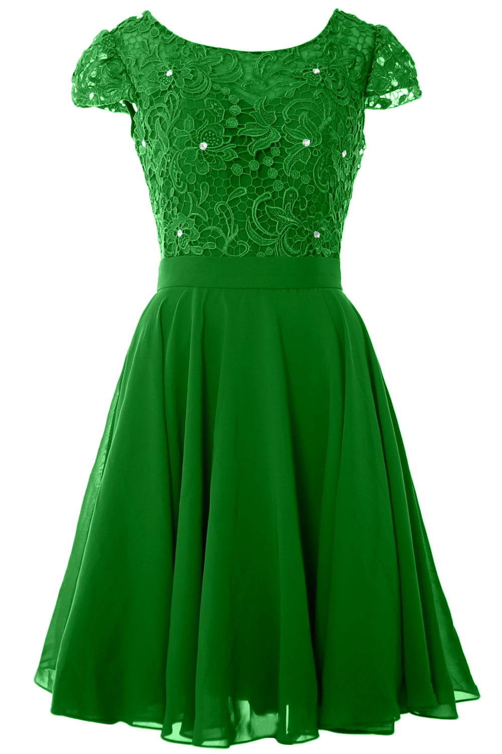 MACloth Women Short Cap Sleeve Lace Wedding Bridesmaid Mother Dresses Homecoming