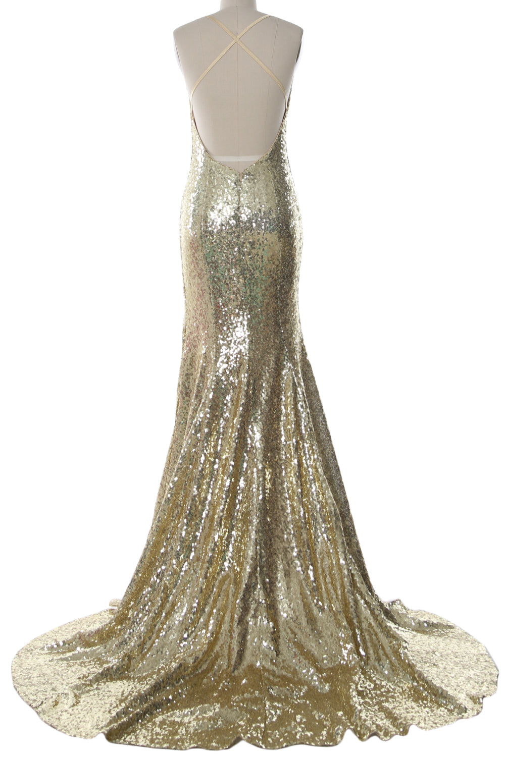 MACloth Vestidos de fiesta de sirena sin mangas con lentejuelas para fiesta de bodas Vestido de noche formal