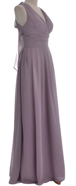 MACloth Long Romantic Wedding Party Bridesmaid Dresses V neck Sleeveless