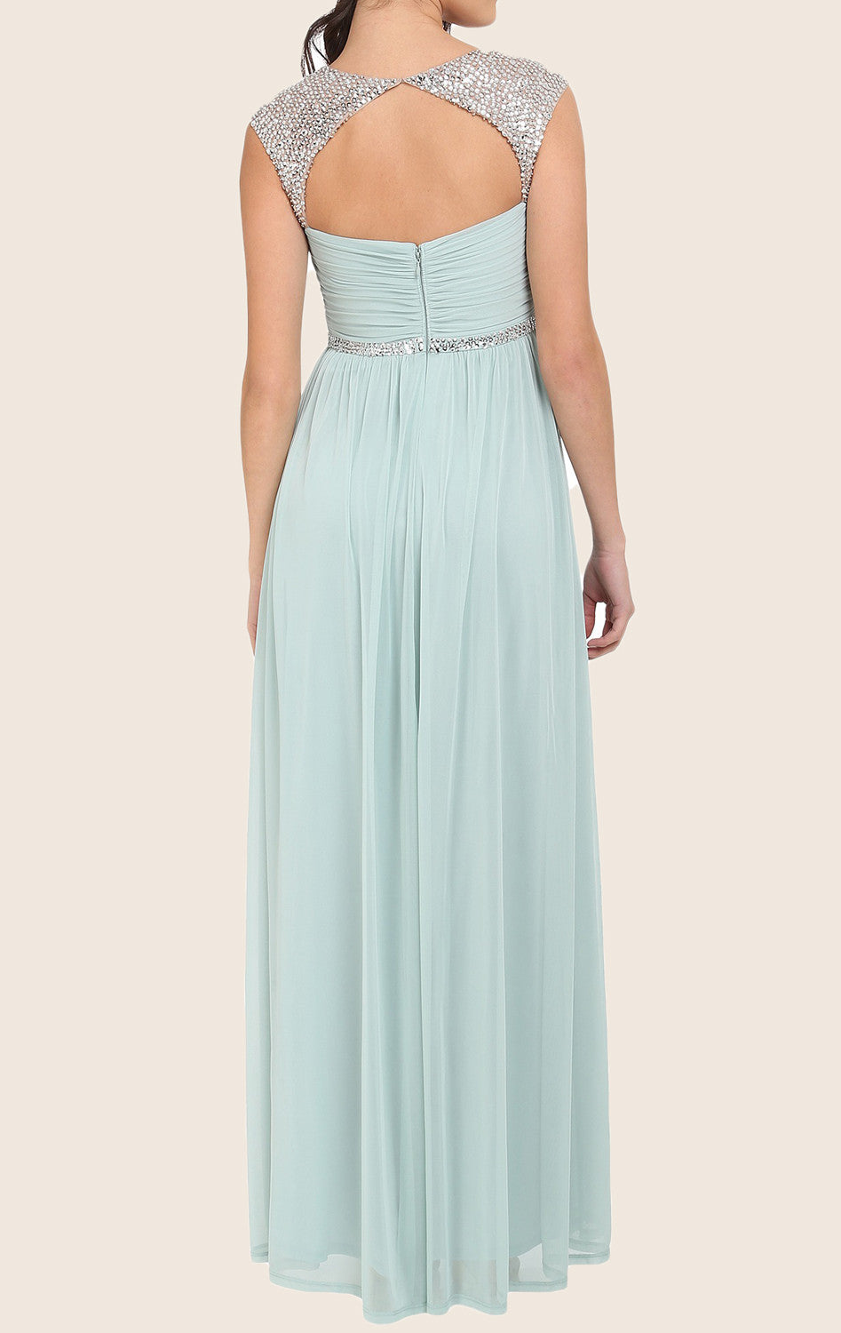 MACloth Straps Sweetheart Long Prom Dress Aqua Formal Gown