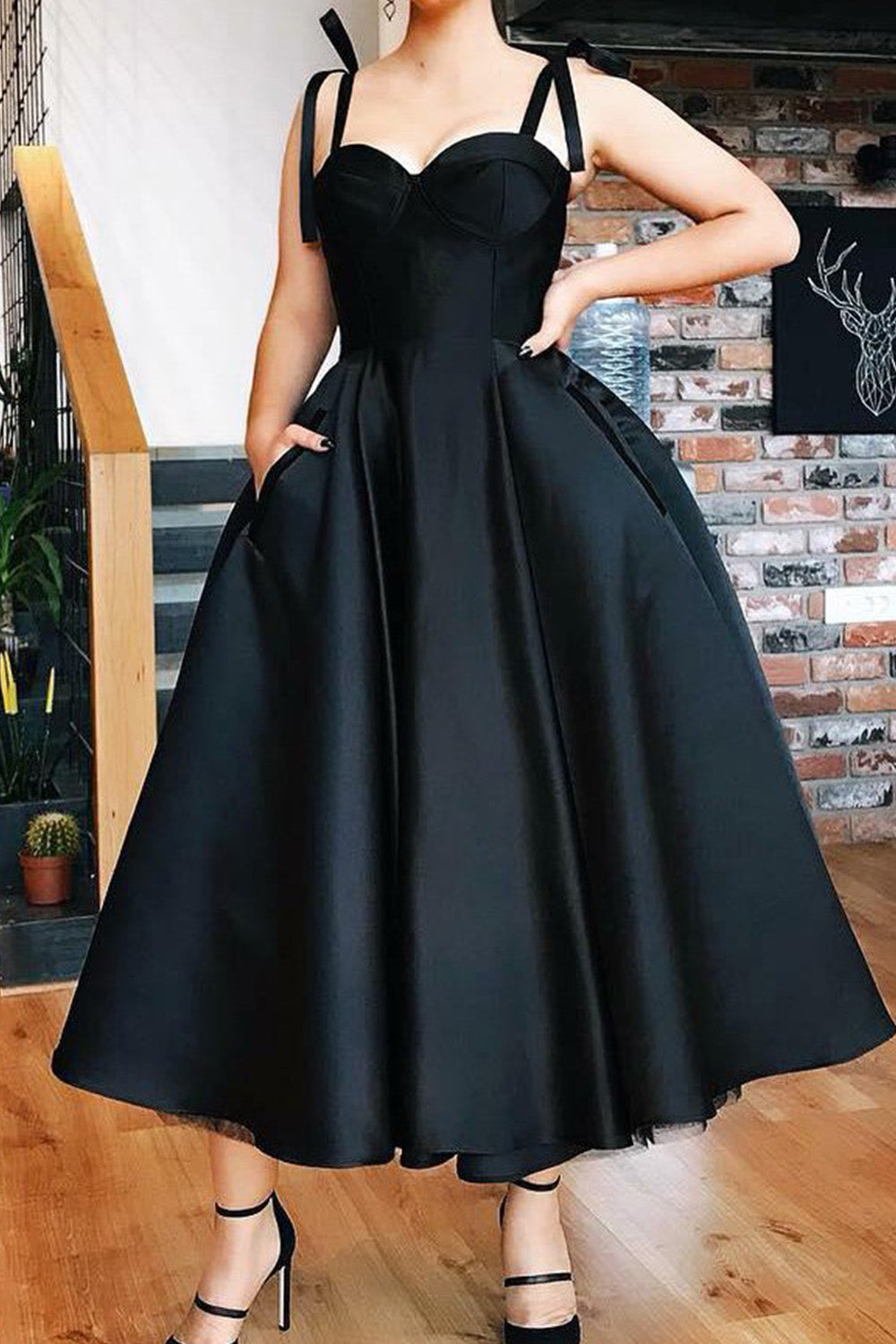 MACloth Straps Sweetheart Midi Prom Homecoming Dress Red Formal Evenin MACloth Straps Sweetheart Midi Prom Homecoming Dress Red Formal Evenin