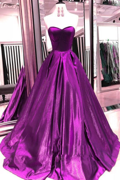 MACloth Strapless Sweetheart Ball Gown Prom Dress Burgundy Formal Evening Gown