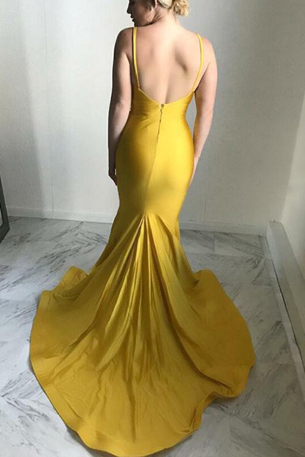 MACloth V Neck Jersey Gold Pageant Prom Gown Formal Evening Dress Gold / Above Knee / US4 MACloth V Neck Jersey Gold Pageant Prom Gown Formal Evening Dress Gold / Above Knee / US4