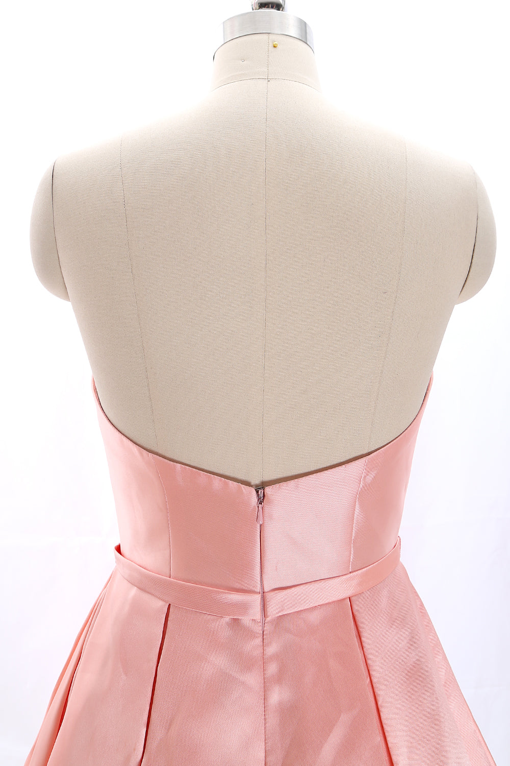 Vestido de dama de honor corto con escote en forma de corazón y sin tirantes de MACloth, vestido de fiesta de boda en color coral