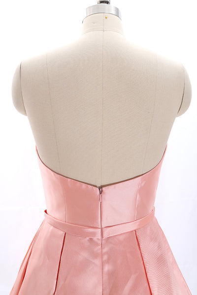 MACloth Strapless Sweetheart Short Bridesmaid Dress Coral Wedding Party Dress