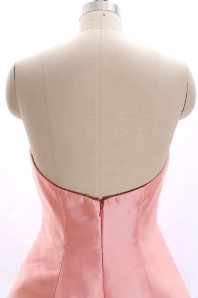 MACloth Strapless Sweetheart Short Bridesmaid Dress Coral Wedding Party Dress