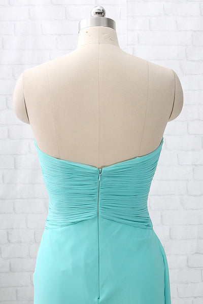 MACloth Strapless Sweetheart Long Chiffon Bridesmaid Dress Wedding Party Dress YuJinXiang