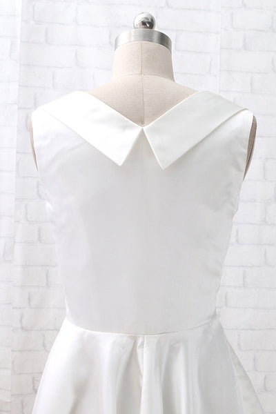 MACloth Straps Knee Length Vintage Ivory Cocktail Party Dress