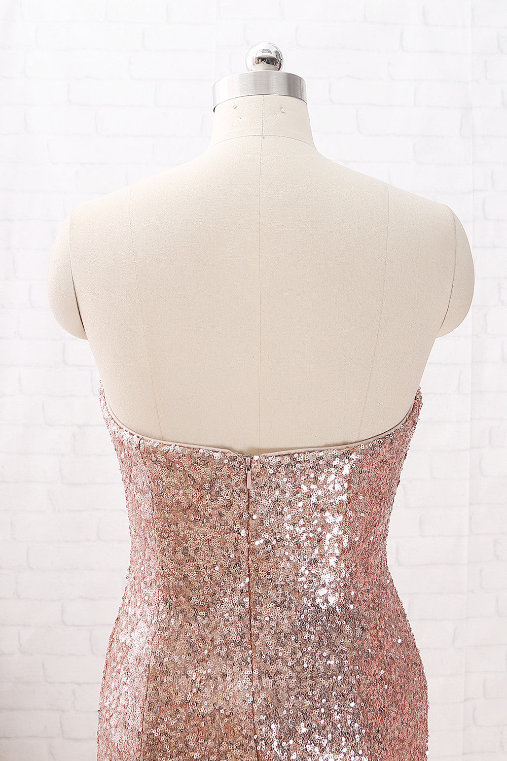 MACloth Mermaid Strapless Sequin Maxi Prom Dress Rose Gold Formal Evening Gown US16W / Rose Gold MACloth Mermaid Strapless Sequin Maxi Prom Dress Rose Gold Formal Evening Gown US16W / Rose Gold