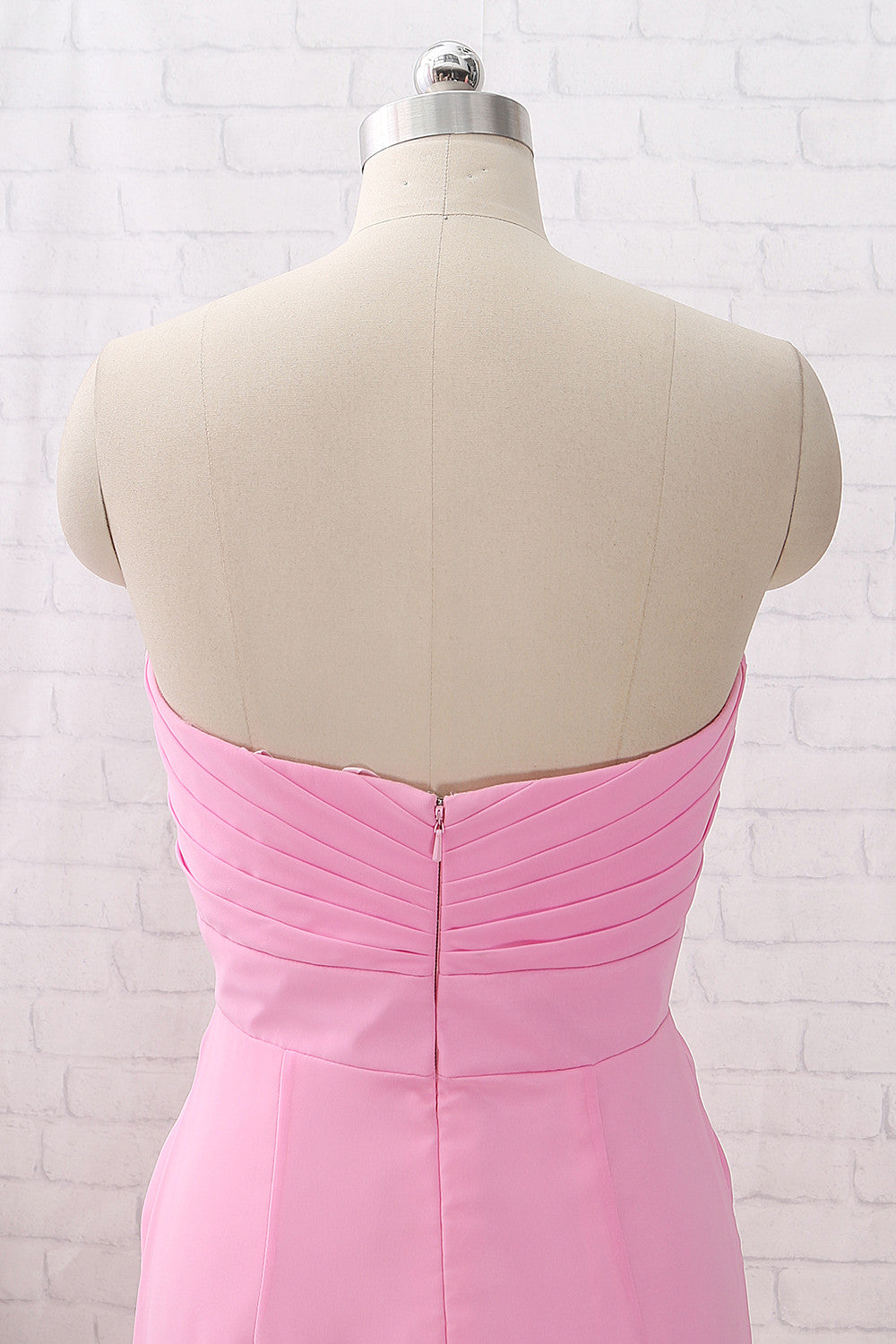 Vestido largo de gasa con escote en forma de corazón y sin tirantes de MACloth para dama de honor, vestido de noche formal