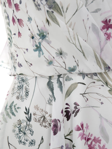 MissJophiel V Neck Halter Short Floral Dresses Cocktail Wedding Party Guest Floral Girls
