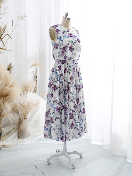 MissJophiel Women O Neck Plum Keyhole Back Tea Length Cocktail Wedding Party Bridesmaid Guest Dresses