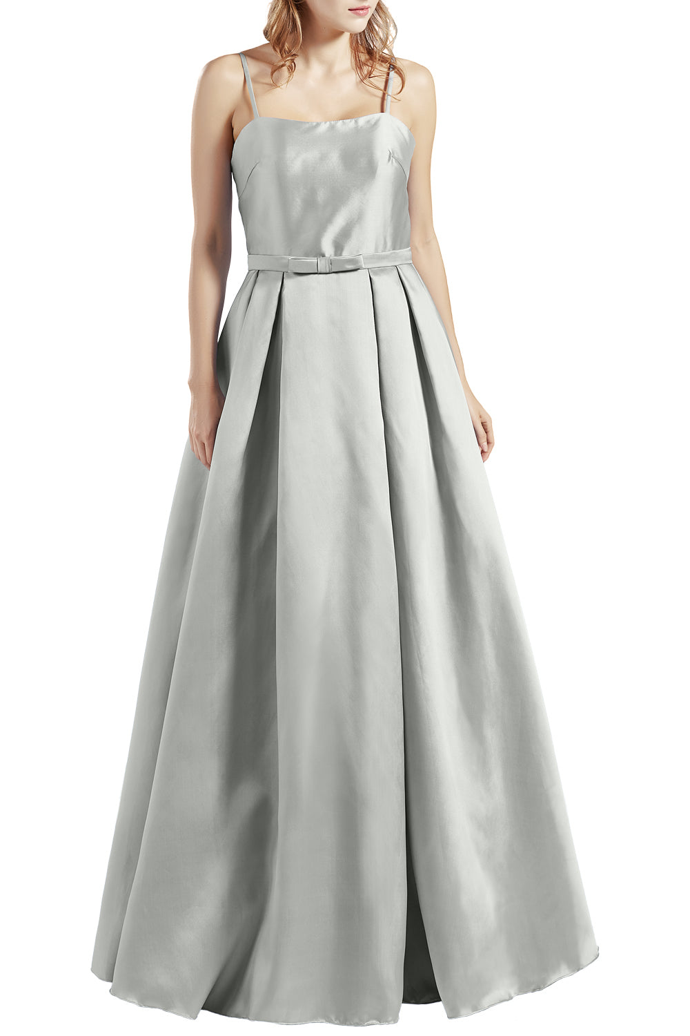 MACloth Damen Langes ärmelloses Satin-Ballkleid, Partykleid, Homecoming-Abendkleid