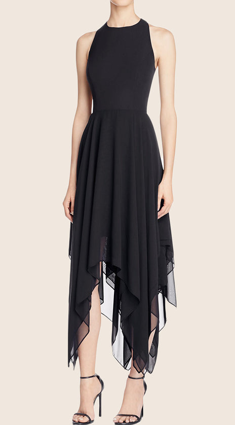 MACloth High Low Chiffon Cocktail Dress Cut Out Formal Party Gown