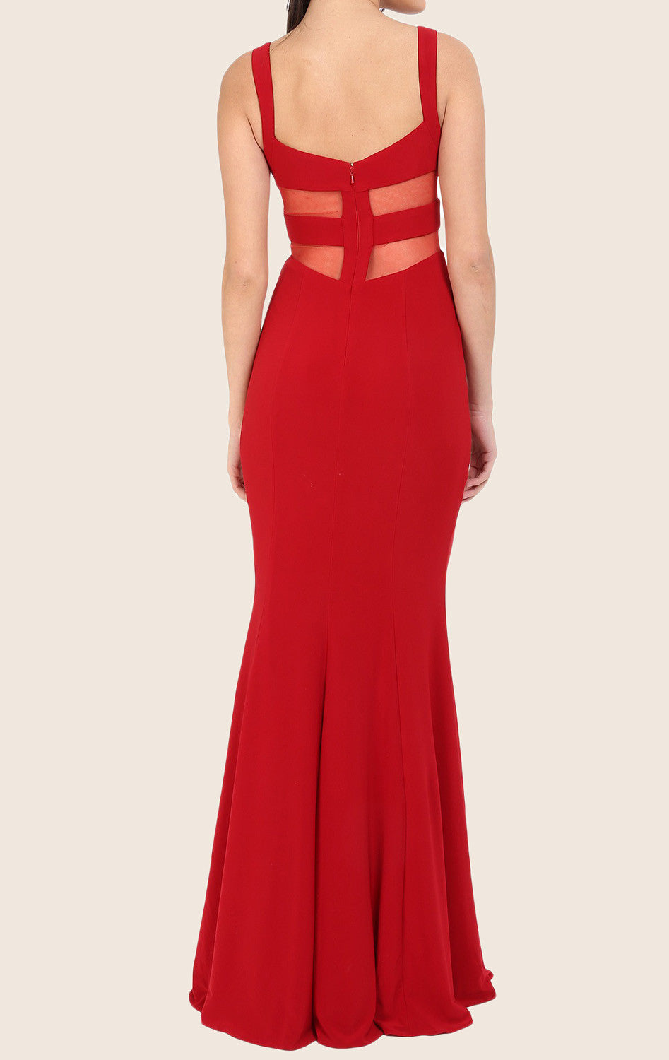 MACloth Zweiteiliges Meerjungfrau-Maxi-Ballkleid aus Jersey in Rot