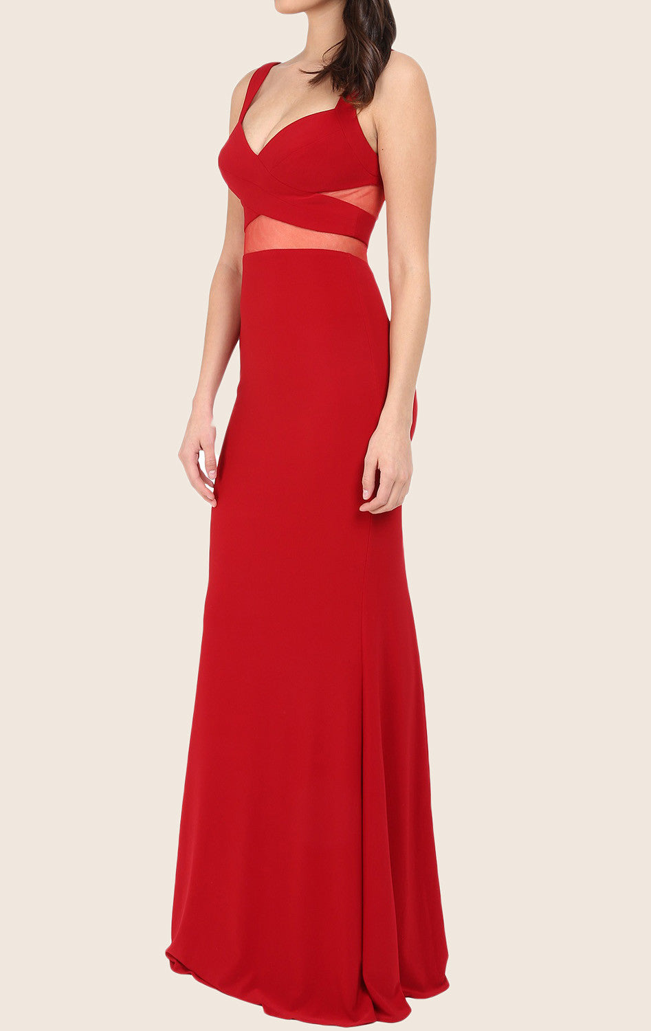 MACloth Zweiteiliges Meerjungfrau-Maxi-Ballkleid aus Jersey in Rot