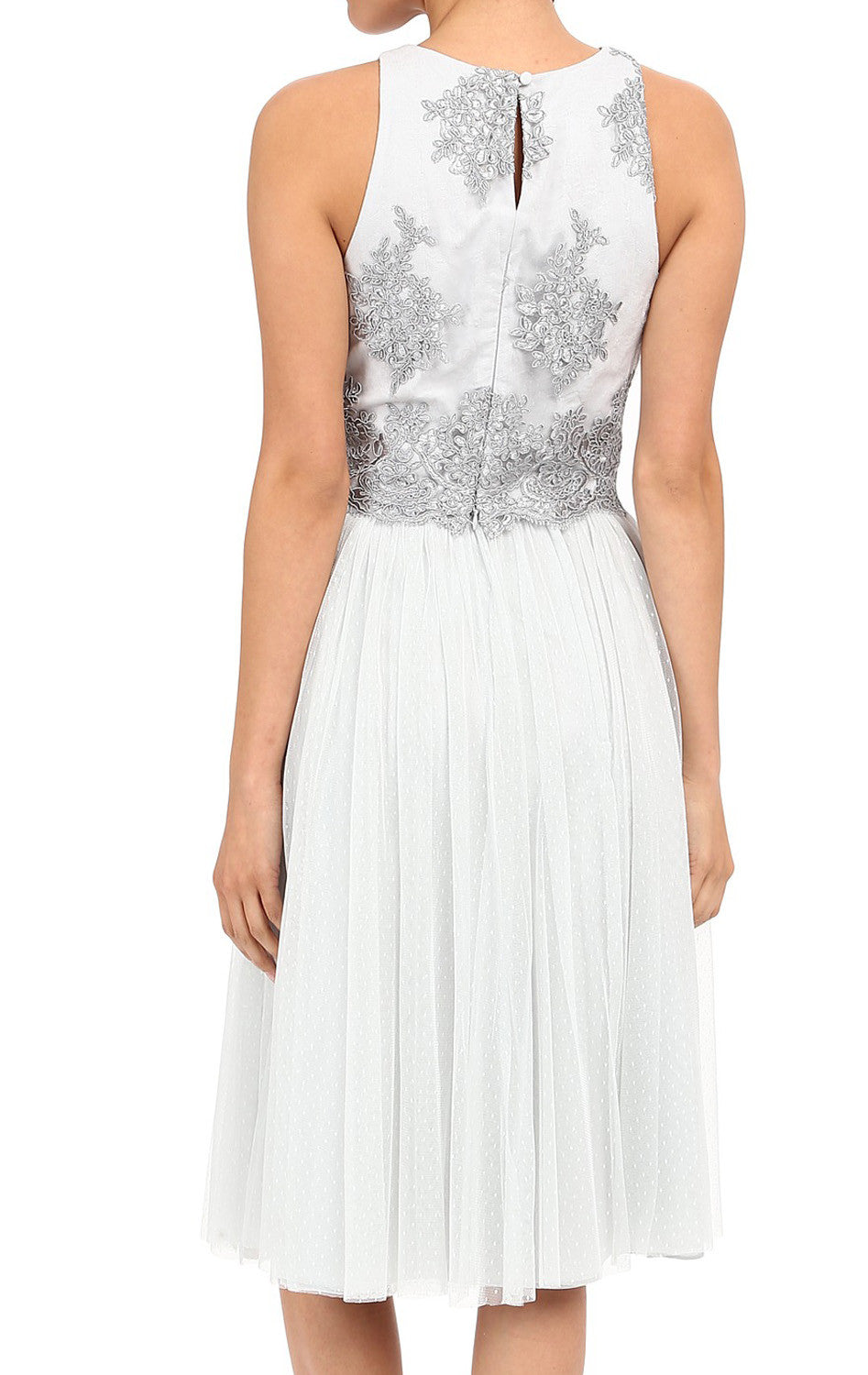 MACloth Zweiteiliges Cocktailkleid aus Spitzentüll, Midi-Abendkleid