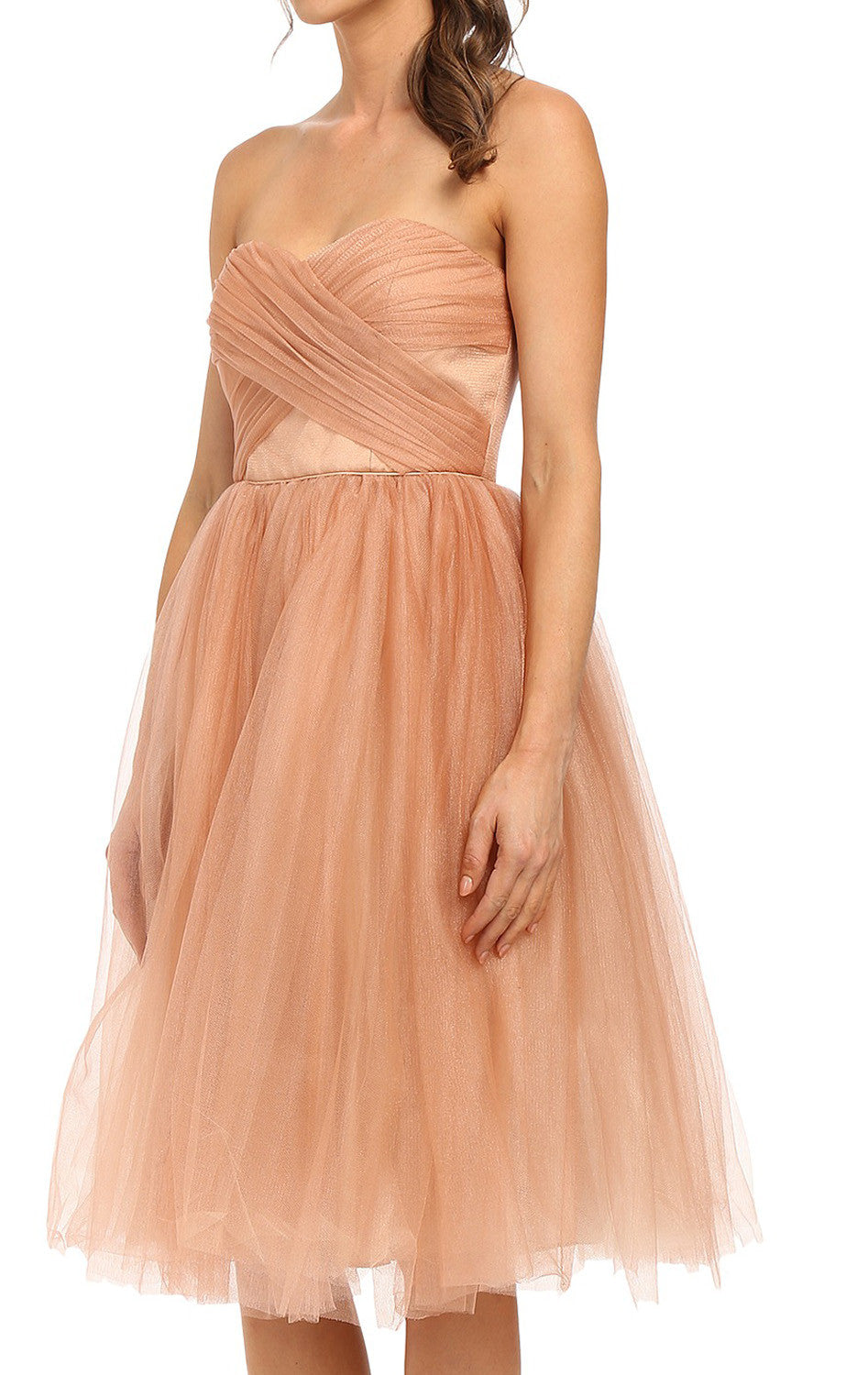MACloth Strapless Sweetheart Short Prom Dress Champagne Cocktail Dress