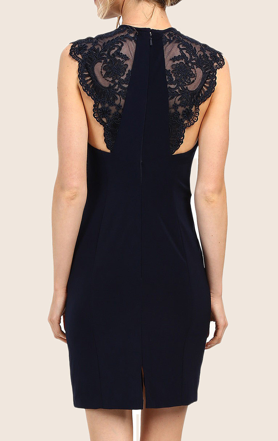 MACloth Lace Straps Jersey Cocktail Dress Little Black Dress