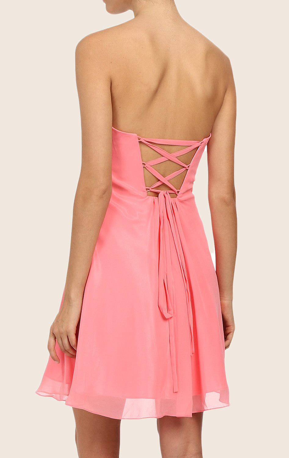 MACloth Strapless Sweetheart Chiffon Cocktail Dress Wedding Party Dress