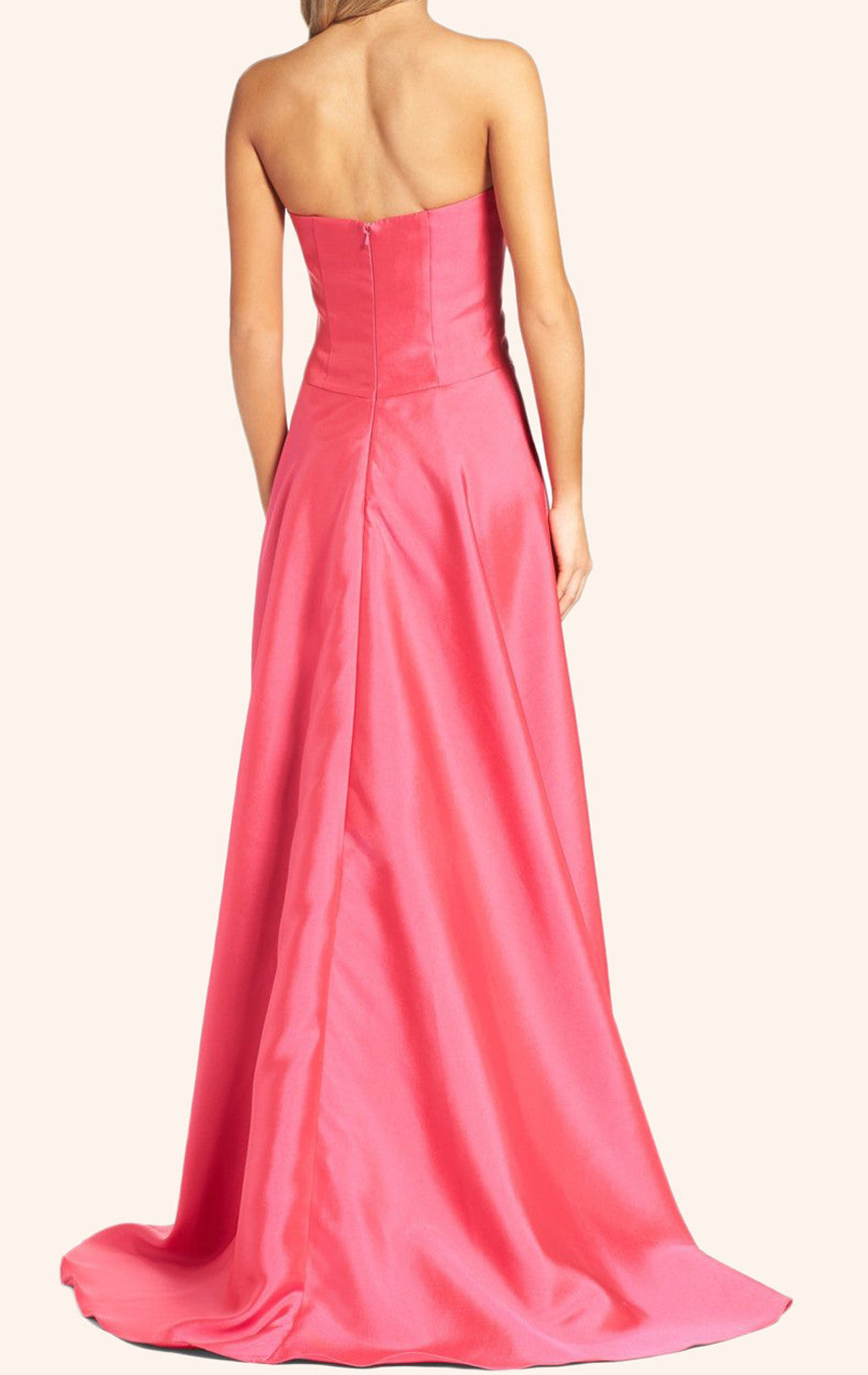 MACloth Trägerloses, langes Ballkleid mit Herzausschnitt, Rosa, Abendkleid