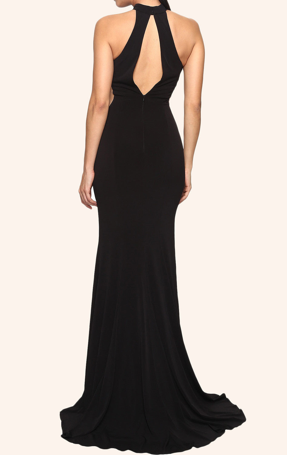 MACloth Meerjungfrau Neckholder Jersey Ballkleid Schwarz Formales Abendkleid