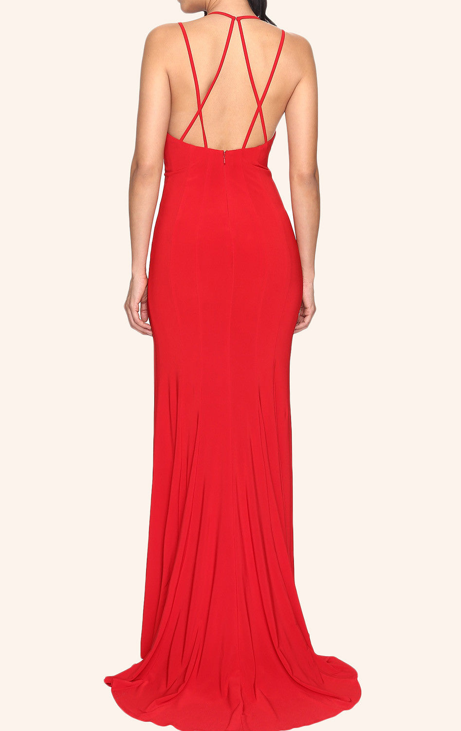 Vestido de fiesta de jersey sexy con escote en V y funda MACloth, vestido formal rojo