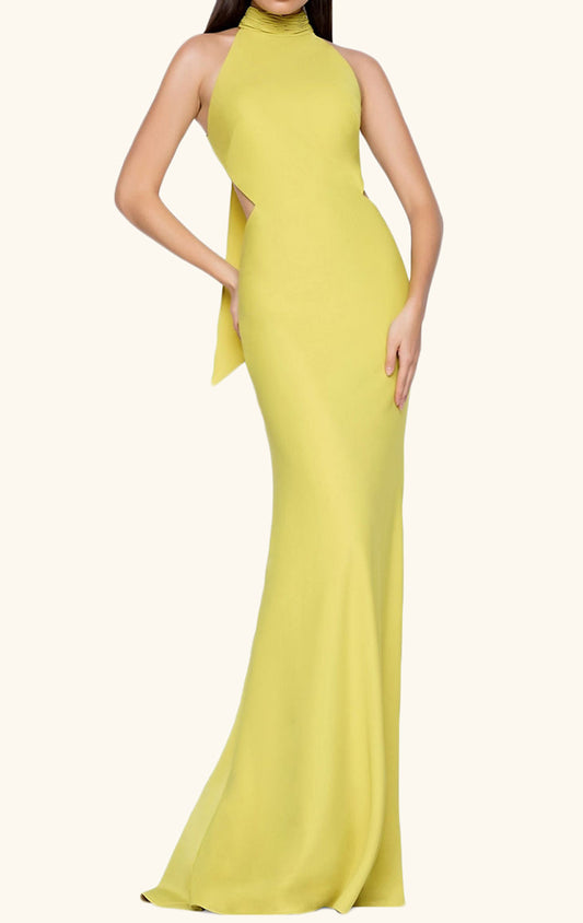 Vestido de fiesta largo con escote alto y sirena de MACloth, vestido de noche formal con espalda abierta