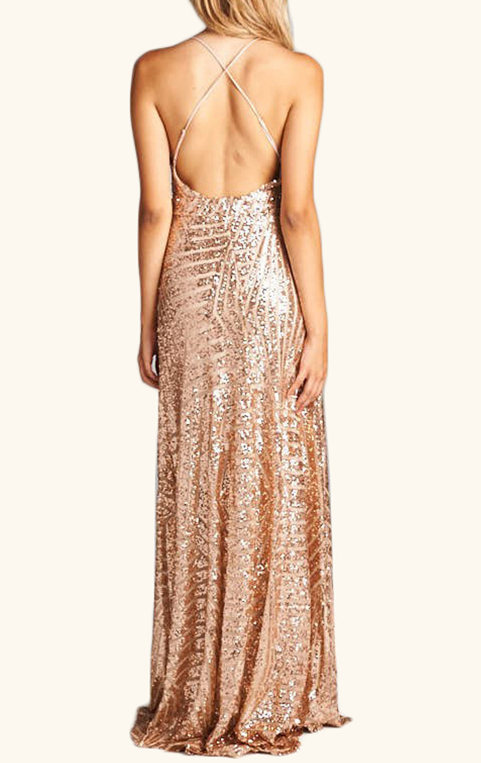 MACloth Deep V Neck Sequin Formal Evening Gown Black Long Prom Dress