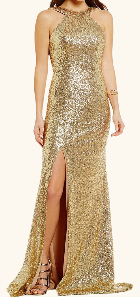 Blue Plus Size Golden Shimmer Gown | Plus size gowns, Shimmer gown, Gowns