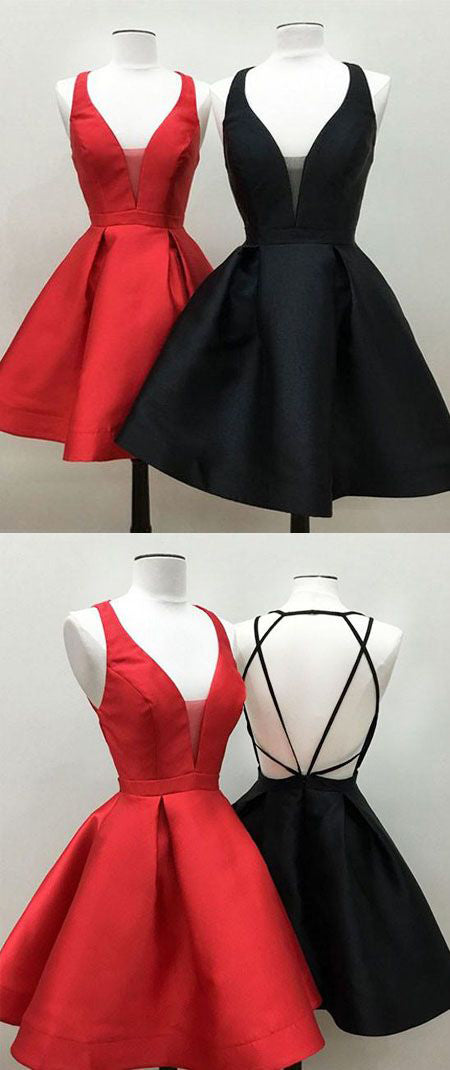 Vestido de fiesta formal fucsia con escote en V de MACloth Mini vestido de fiesta de bienvenida