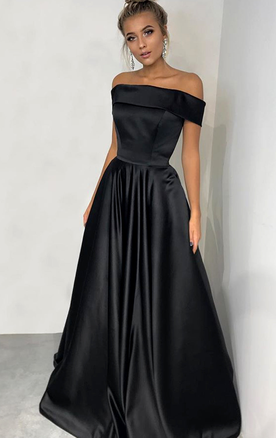 MACloth Off the Shoulder Yellow Long Prom Dress Elegant Formal Evening Gown