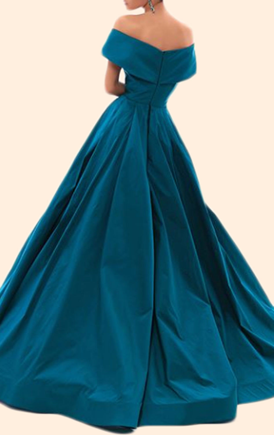 MACloth Schulterfreies High Low Taft Ballkleid Königsblau Formales Abendkleid