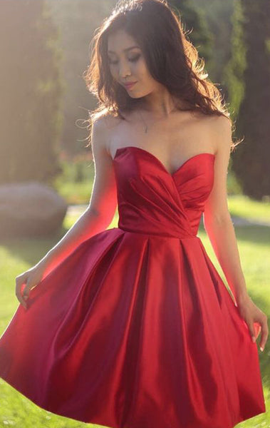 Strapless Satin Sweetheart Mini Dress