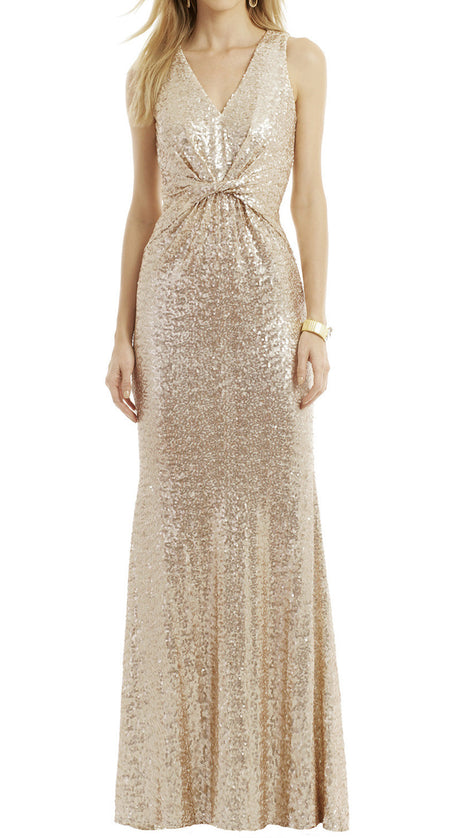 MACloth Mermaid Straps Sequin Long Formal Dress Blush Simple Prom Gown